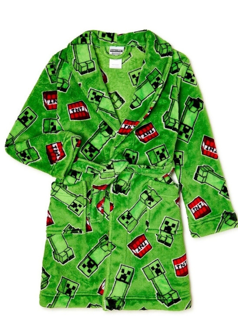 Minecraft Creeper Plush Kids Robe